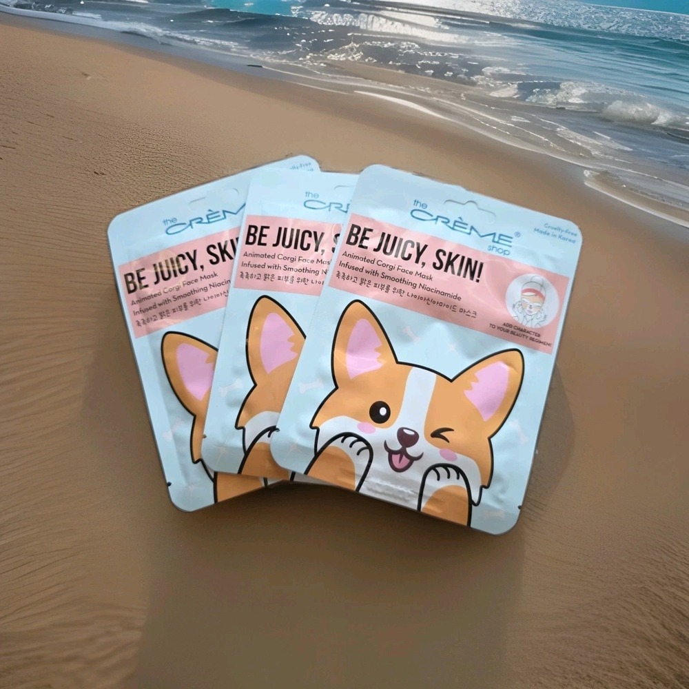 The Crème Shop Be Juicy, Skin! Animated Corgi Face Mask, 1 Count (Pack of 3) WN